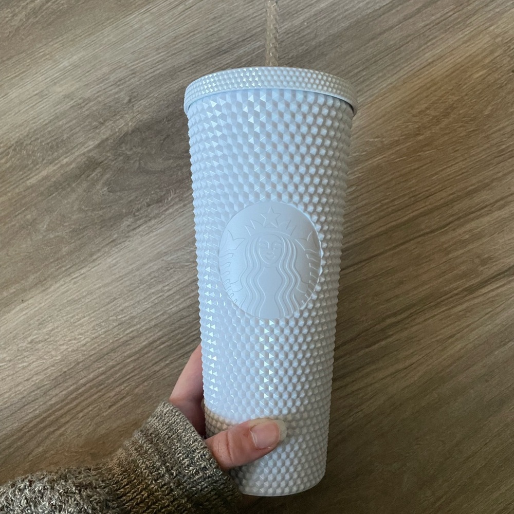 Starbucks Spring 2024 White Studded Reusable Cup / Tumbler
